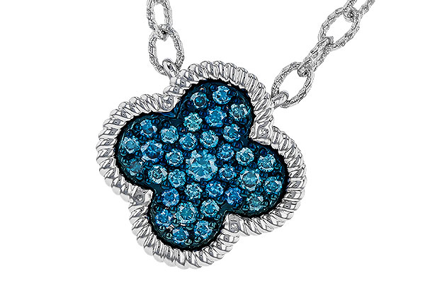 D311-14253: NECKLACE .33 TW BLUE DIAMONDS