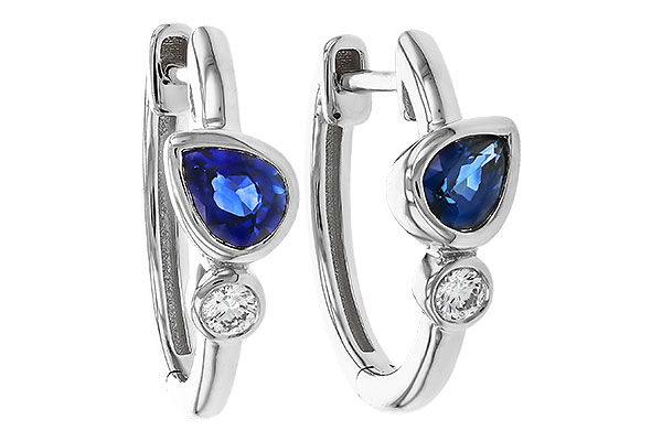 D311-14271: EARRINGS .51 SAPPHIRE .57 TGW
