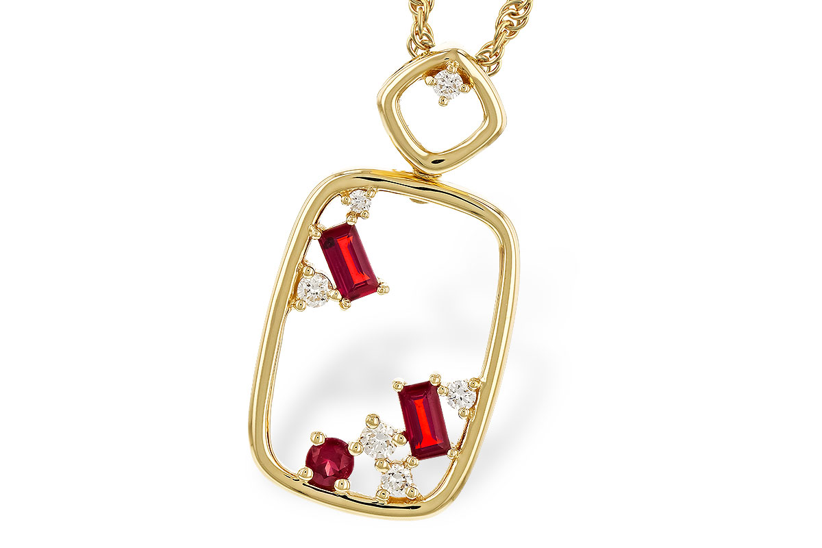 D311-15135: NECKLACE .33 TW RUBY .44 TGW