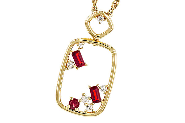 D311-15135: NECKLACE .33 TW RUBY .44 TGW