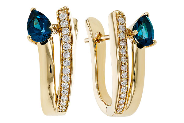 D311-16071: EARR .88 LONDON BLUE TOPAZ 1.08 TGW (6x4MM LBT)