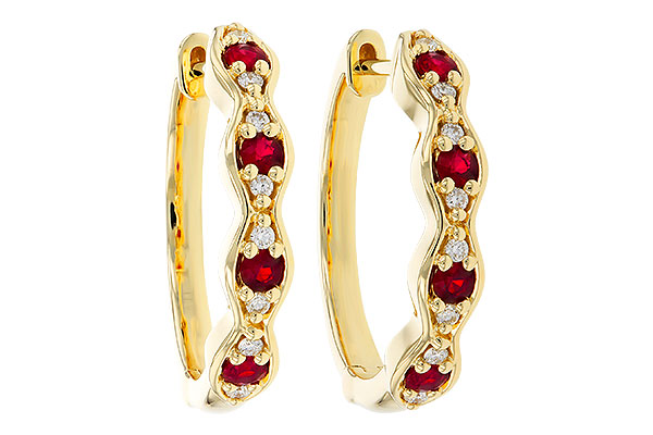 D311-17835: EARRINGS .28 TW RUBY .34 TGW