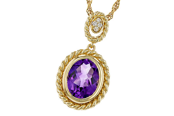 D311-17853: NECKLACE 1.38 AMETHYST 1.40 TGW (9x7MM AMY)