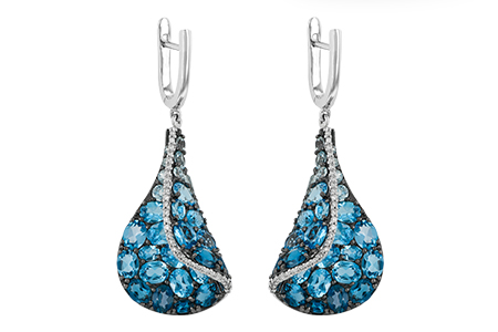 E223-86935: EARR 6.86 BLUE TOPAZ 7.05 TGW