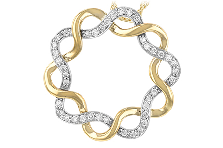 E224-77907: NECKLACE .30 TW (YG & WG)