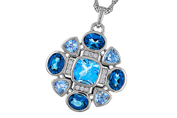 E311-12371: NECKLACE 3.19 TW BLUE TOPAZ 3.25 TGW