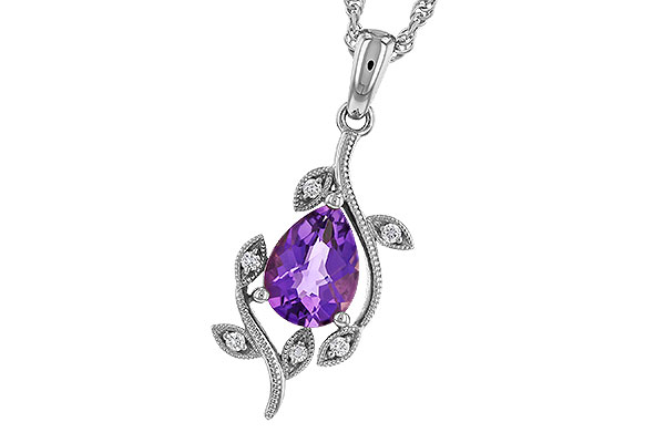 E311-12416: NECKLACE .88 AMETHYST .93 TGW (8x6MM AMY)