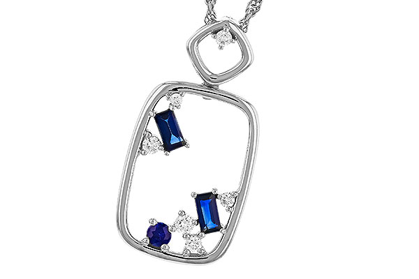 E311-15135: NECKLACE .35 TW SAPPHIRE .46 TGW
