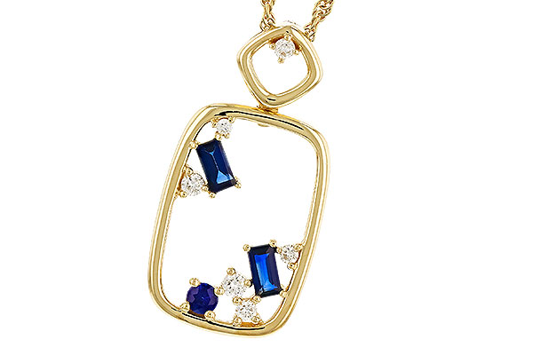 E311-15135: NECKLACE .35 TW SAPPHIRE .46 TGW