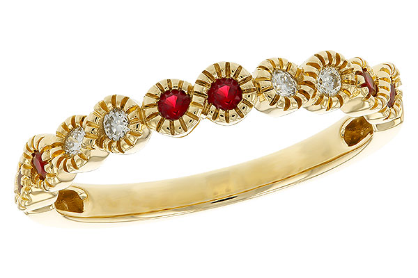E311-16071: LDS WED RG .16 TW RUBY .25 TGW