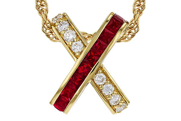 E311-17844: NECKLACE .53 TW RUBY .70 TGW