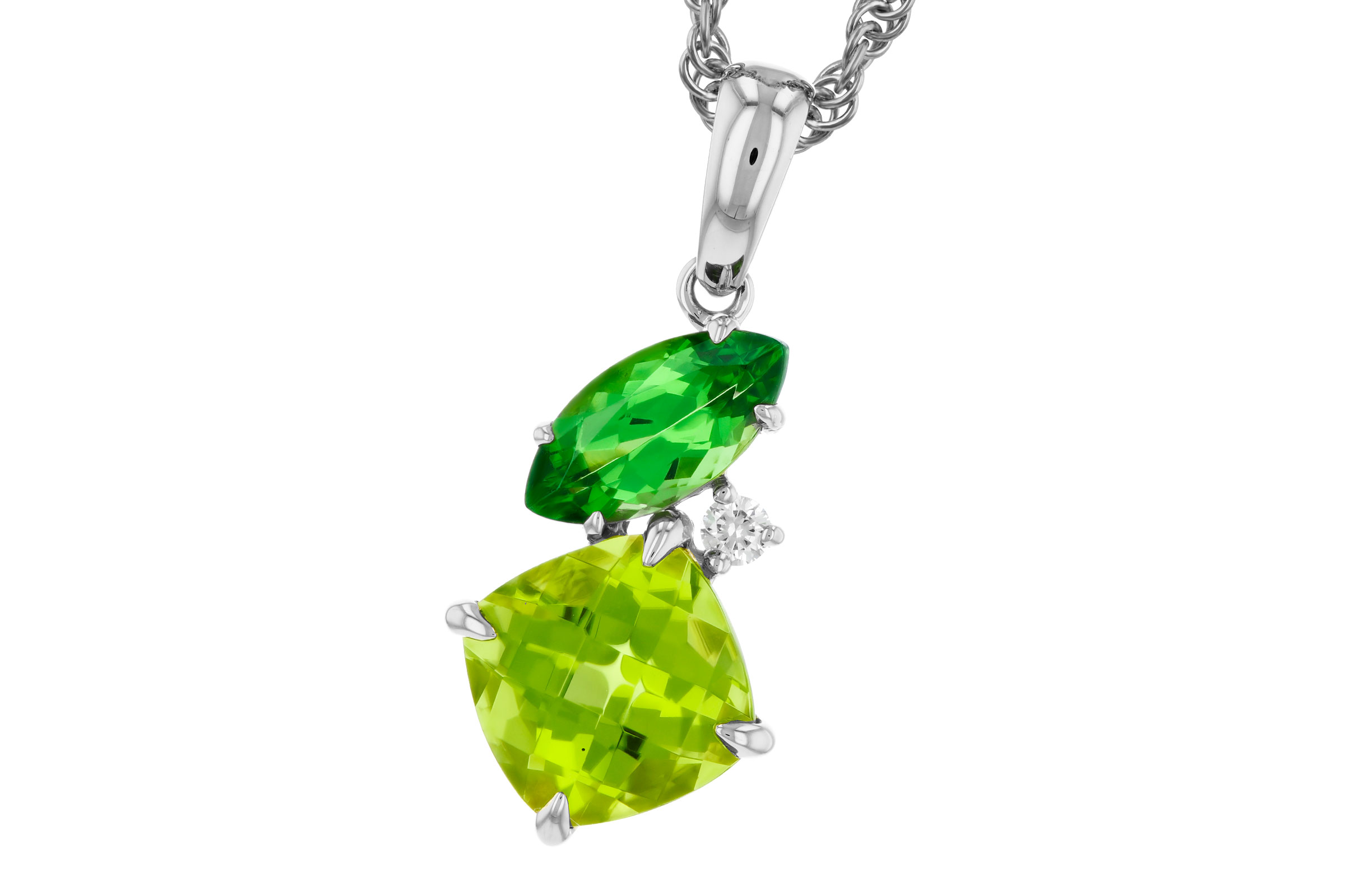 E312-03298: NECKLACE 1.97 TW SEMI-PREC (PER,TSAV) 2.00 TGW