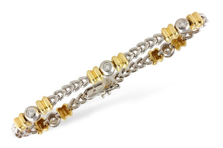 F036-56053: BRACELET WG LINKS & YG BARS .45 TW