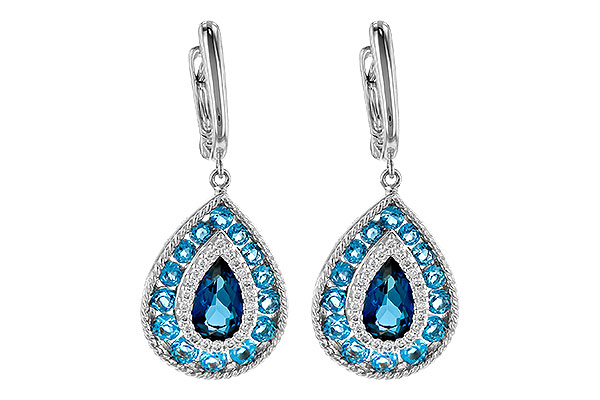 F226-58798: EARR 3.15 TW BLUE TOPAZ 3.32 TGW