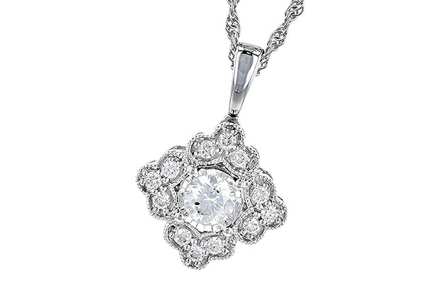 F309-31525: NECKLACE .15 BR .25 TW