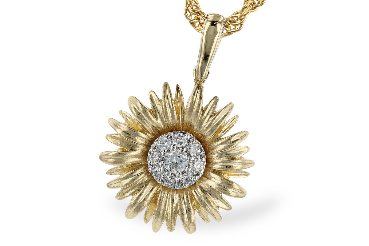 F310-22416: B310-21517 WITH YG PETALS / WG SETTING .10 TW