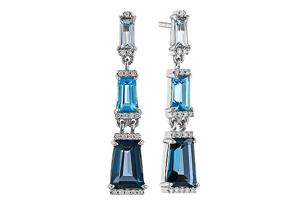 F311-13307: EARRINGS 2.55 BLUE TOPAZ 2.62 TGW