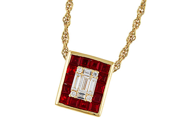 F311-16962: NECKLACE .82 RUBY TW 1.00 TGW