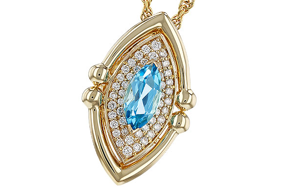F311-17844: NECKLACE .54 BLUE TOPAZ .70 TGW (8x4MM BT)