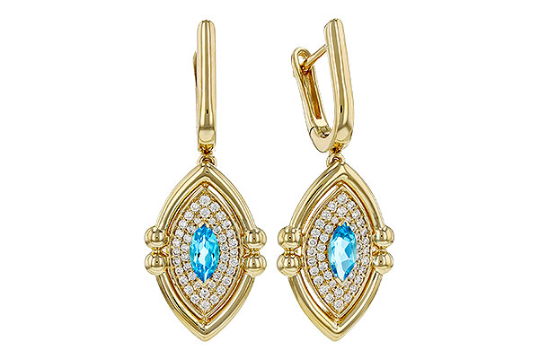 F312-00598: EARRINGS .50 TW BLUE TOPAZ .78 TGW (6x3MM BT)