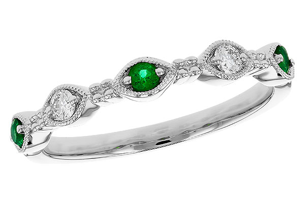 F312-00625: LDS WED RG .10 TW EMERALD .19 TGW