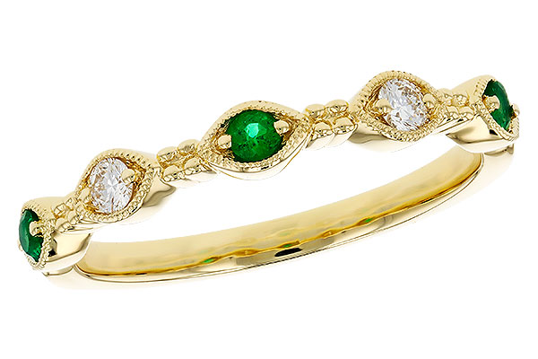 F312-00625: LDS WED RG .10 TW EMERALD .19 TGW