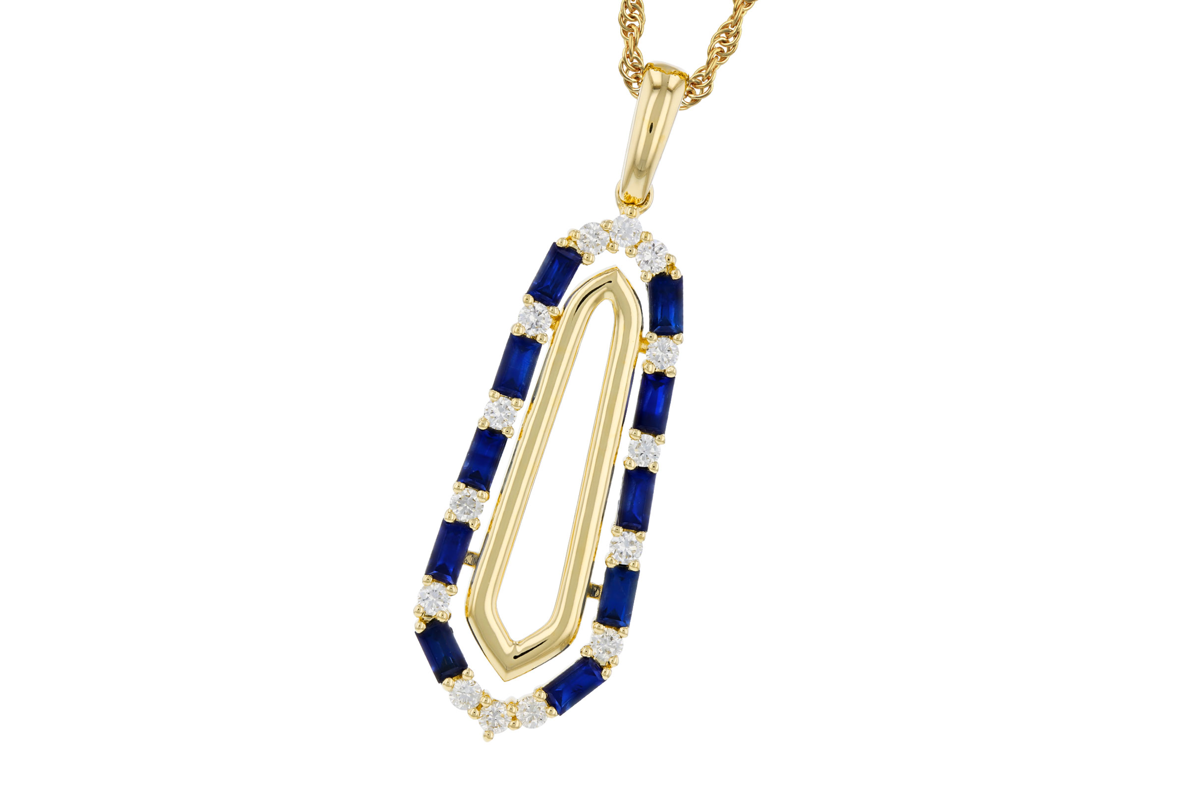F312-03325: NECKLACE .74 TW SAPPHIRE .94 TGW
