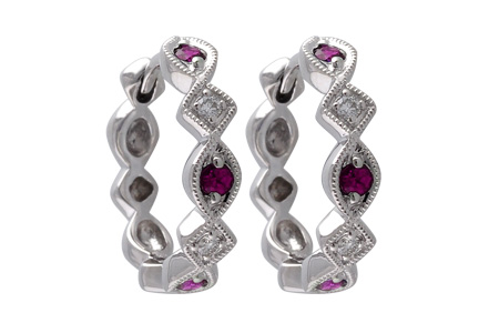 G037-46007: EARRINGS .20 RUBY .25 TGW