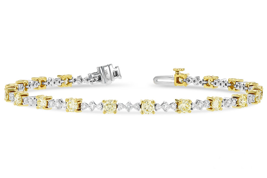 G224-78816: BRACELET 2.80 YELLOW DIA 4.01 TW