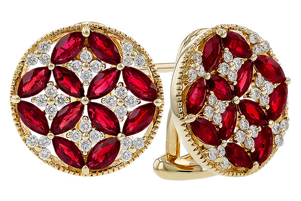 G311-10634: EARRINGS 2.07 TW RUBY 2.37 TGW