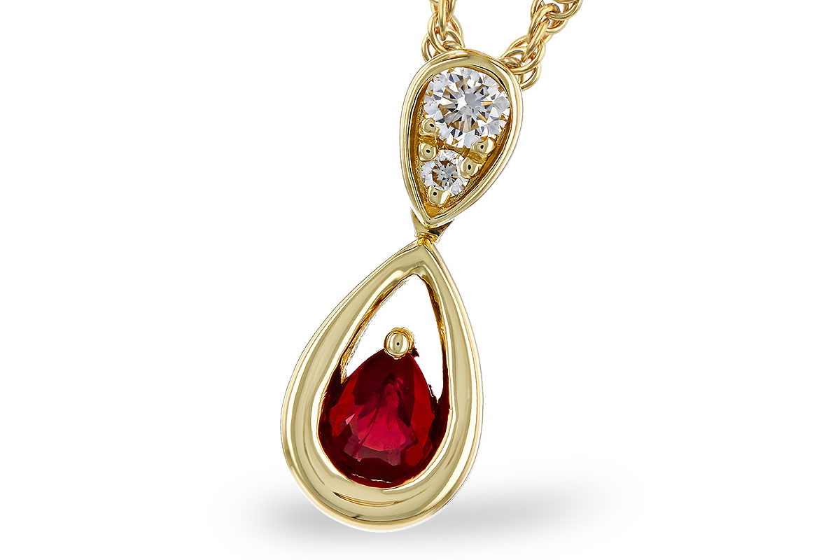 G311-12407: NECKLACE .20 RUBY .26 TGW (4x3 RUBY)