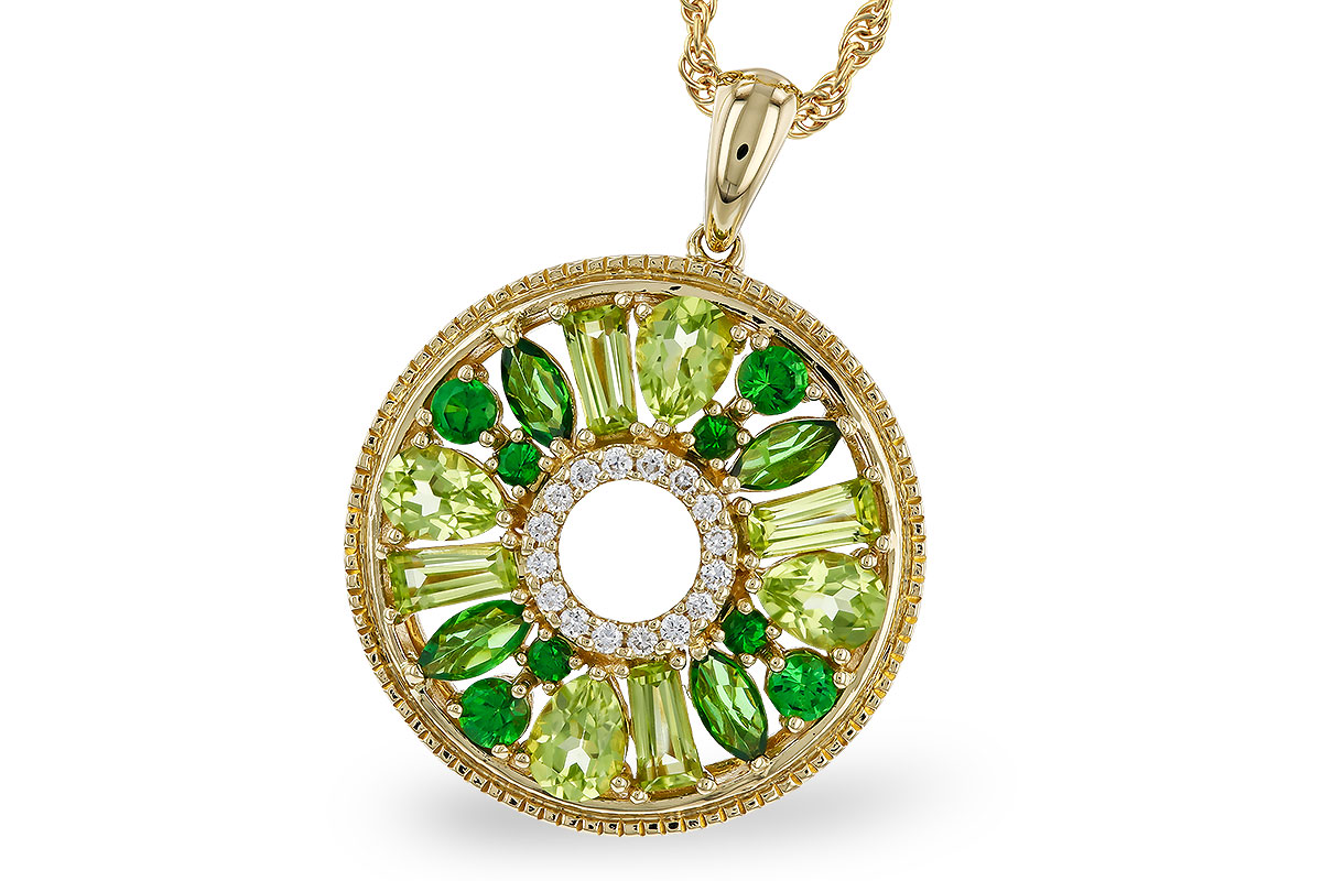 G311-13316: NECKLACE 1.47 SEMI-PREC (PER & GR.GT) 1.52 TGW