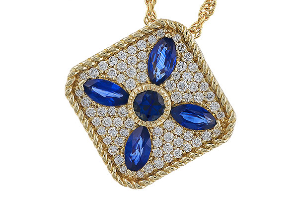 G311-14198: NECKLACE .89 TW SAPPHIRE 1.20 TGW