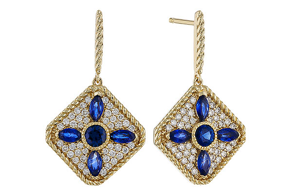 G311-14207: EARRINGS 1.03 TW SAPPHIRE 1.46 TGW