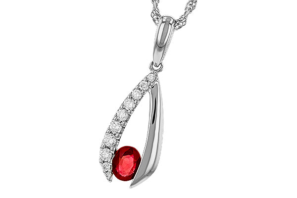 G311-14271: NECKLACE .34 RUBY .50 TGW (5x4 RUBY)