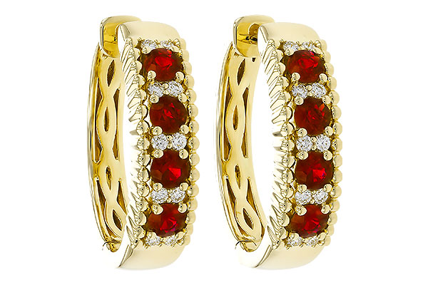 G311-17889: EARRINGS .54 TW RUBY .66 TGW