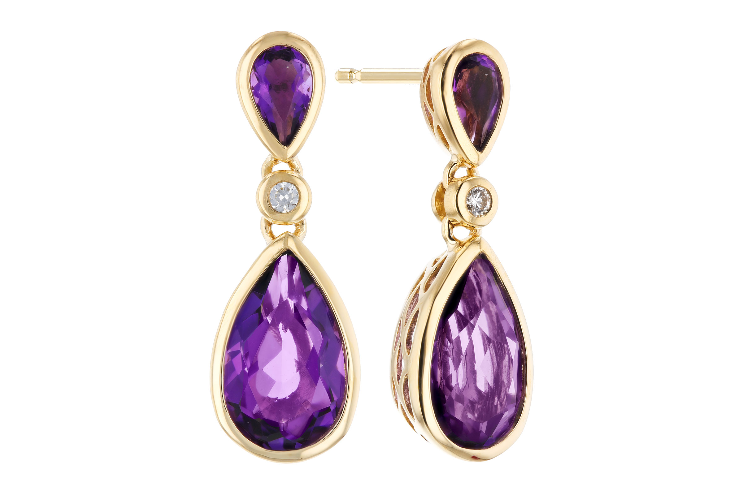 G312-03280: EARRINGS 2.80 TW AMETHYST 2.84 TGW