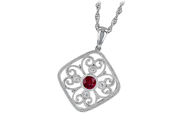 H222-93325: NECKLACE .28 RUBY .34 TGW