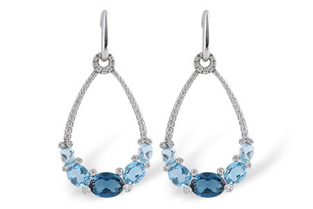 H224-76043: EARR 3.75 BLUE TOPAZ 4.17 TGW