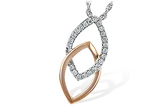 H225-71534: NECKLACE .20 TW (ROSE & WG)