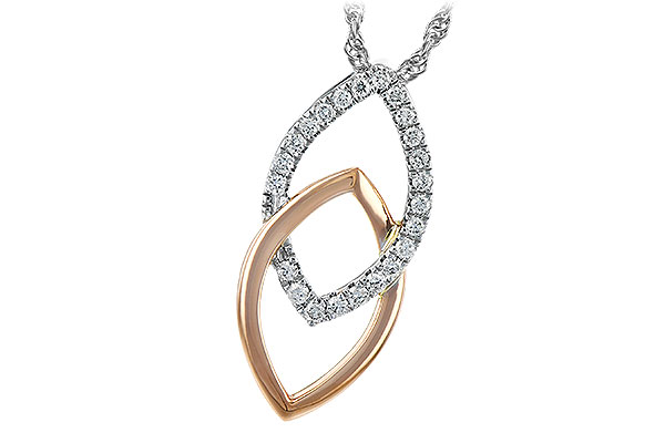 H225-71534: NECKLACE .20 TW (ROSE & WG)
