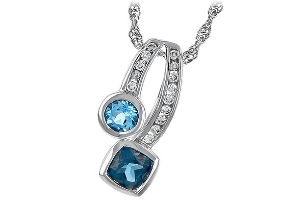 H225-72443: NECKLACE .91 TW BLUE TOPAZ 1.04 TGW