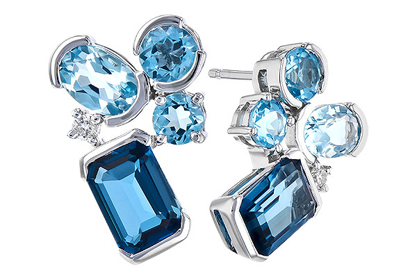 H309-34243: EARR 4.15 BLUE TOPAZ TW 4.19 TGW