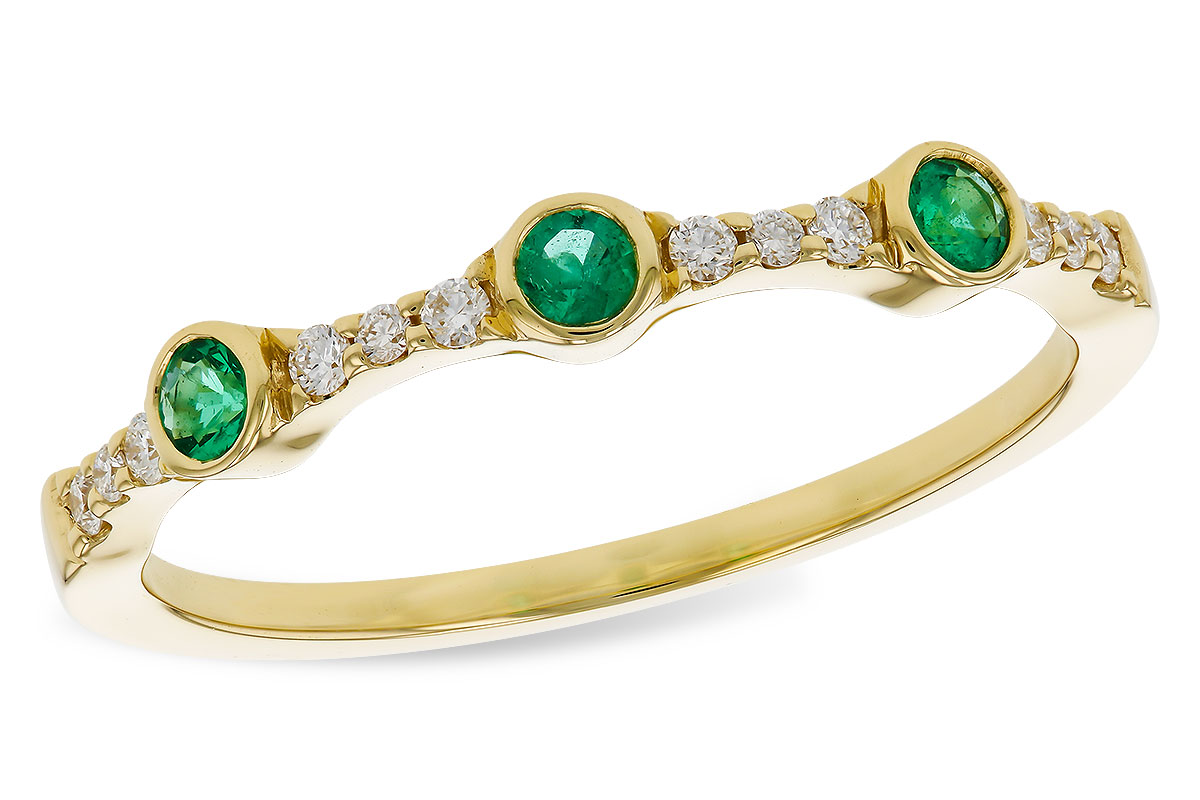 H311-12407: LDS WED RG .11 EMERALD .20 TGW
