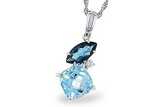 H311-13280: NECKLACE 2.37 TW BLUE TOPAZ 2.40 TGW