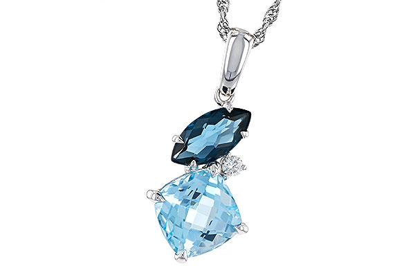 H311-13280: NECKLACE 2.37 TW BLUE TOPAZ 2.40 TGW