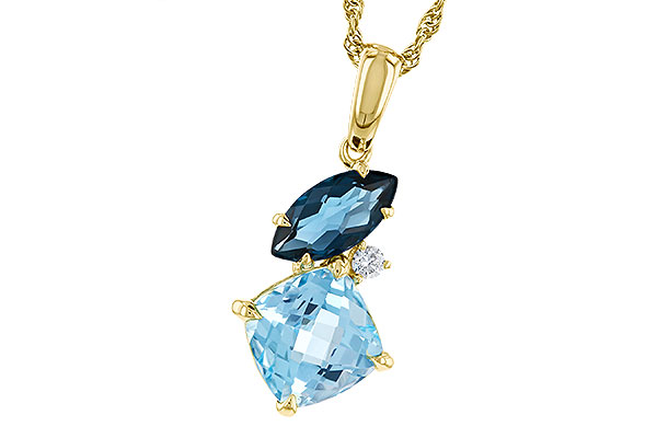 H311-13280: NECKLACE 2.37 TW BLUE TOPAZ 2.40 TGW