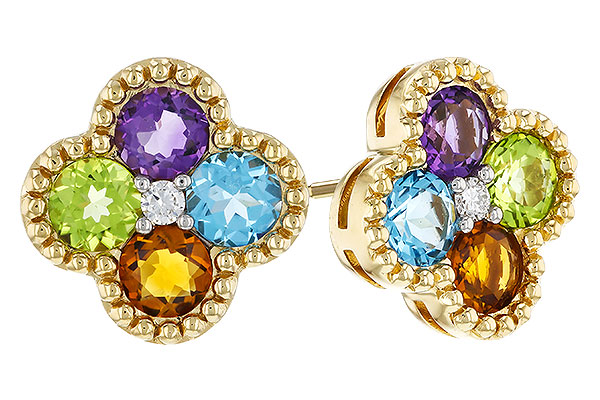 H311-17862: EARRINGS 1.88 SEMI-PREC (AMY,BT,CIT,PER) 1.93 TGW