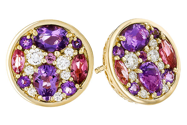 H311-17907: EARR .82 TW SEMI-PRECIOUS (P.TOUR, AMY) .98 TGW