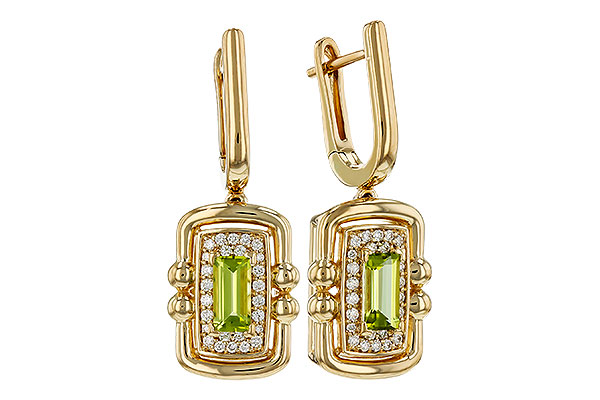 H312-00598: EARRINGS .71 TW PERIDOT .88 TGW (6x3MM PER)